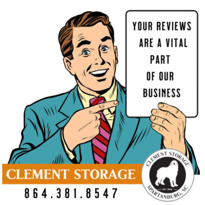 Leave a Google Review for Clement Storage- Self Storage in Spartanburg County